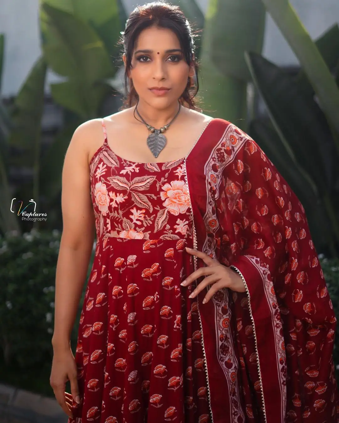 Rashmi Gautam In Sleeveless Maroon Gown